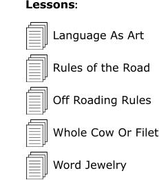 Language As Art Rules of the Road Off Roading Rules Whole Cow Or Filet Word Jewelry         Lessons: